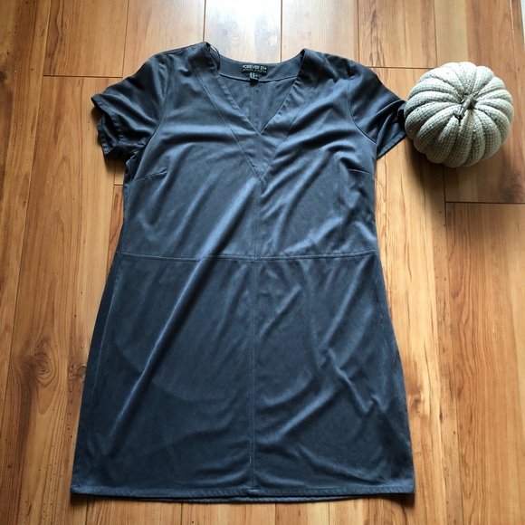 Forever 21 Dresses & Skirts - Forever 21 Plus Faux Suede Grey Dress!